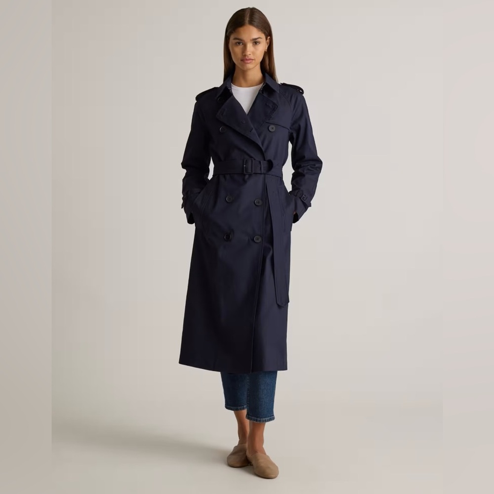 Quince Navy Trench Coat